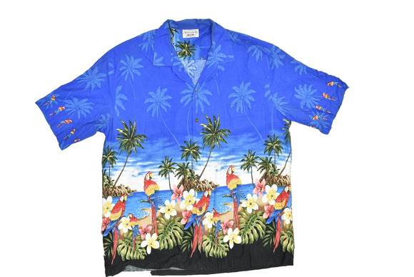Hawaiian Other - Pacific Legend Men's Regular Size M Blue Hawaiian Button Up Shirt